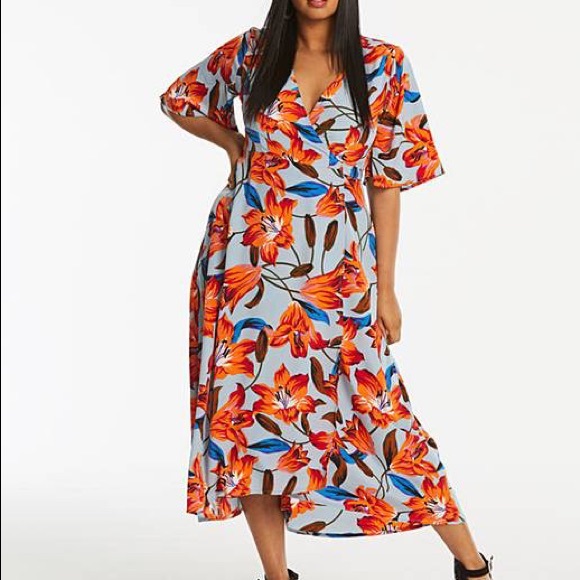 Neon Rose Dresses & Skirts - Neon Rose Floral Wrap Midi Dress - Size 20